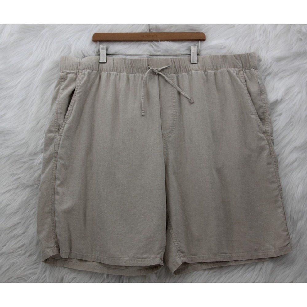 Magaschoni Man Linen Blend Shorts Drawstring Elastic Waist Casual XXL Coastal